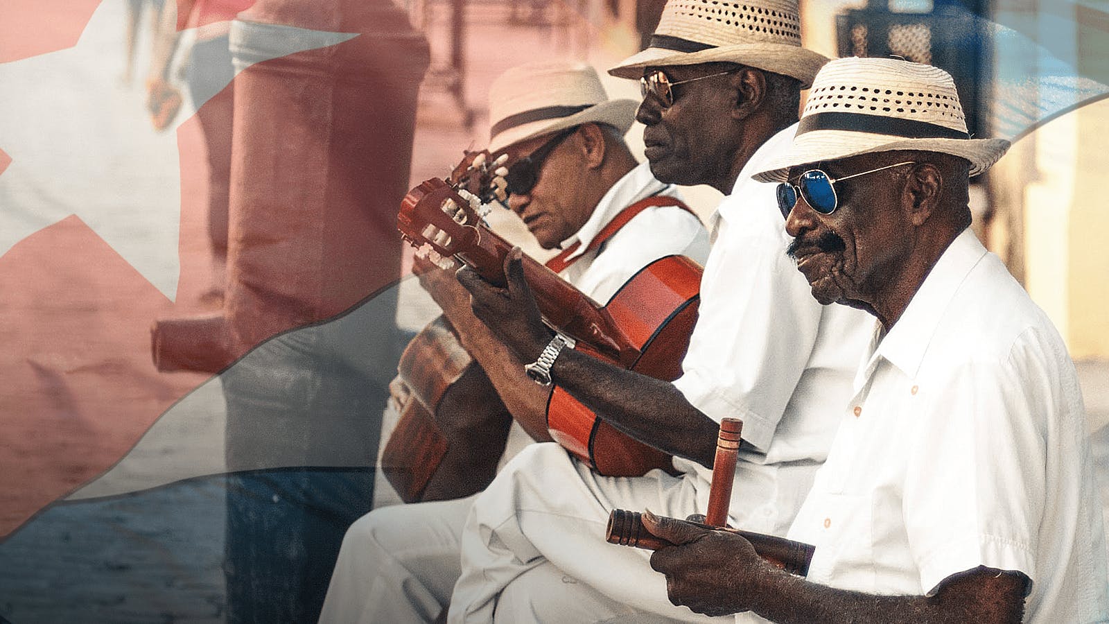 Street musician in Cuba sitting outside